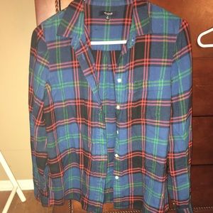 Madewell long sleeve plaid button up shirt